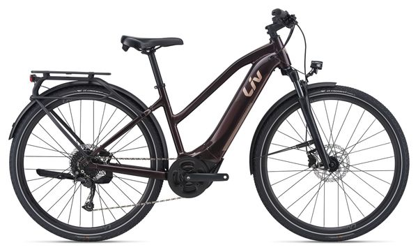 Bicicleta híbrida eléctrica Liv Amiti E+2 RideDash Evo Shimano Alivio 9V 500 Wh 700 mm Palo de rosa