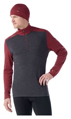 Baselayer Homme Smartwool Classic Thermal Merino 1/2 Zip Gris/Bordeaux