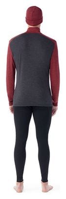 Smartwool Uomo Classic Thermal Merino 1/2 Zip Grey/Bordeaux Baselayer