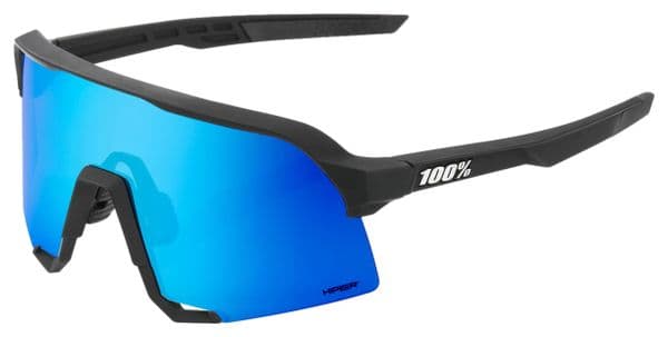 Lunettes 100% S3 Matte Noir - Verres Miroir Hiper Bleu Multilayer