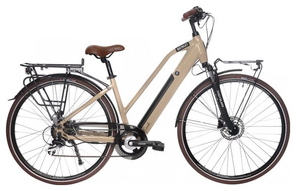 Vélo de Ville Électrique Bicyklet Camille Shimano Acera/Altus 8V 504 Wh 700 mm Beige Ivoire - Produit Reconditionné