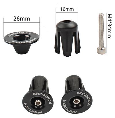 Fahrrad Lenkerendstopfen – 22 bis 24 mm – Schraube M4 – Mehrfarbig