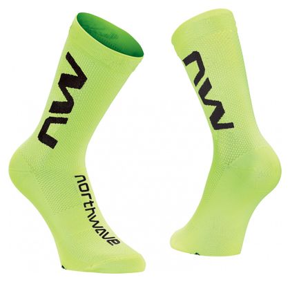 Northwave Extreme Air Mid Socks Fluo Yellow/Black