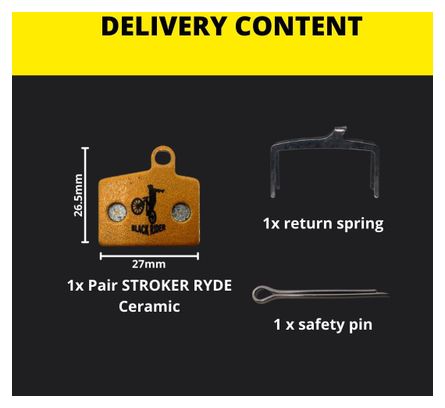 Plaquettes céramique HAYES Stroker Ryde | Black Rider