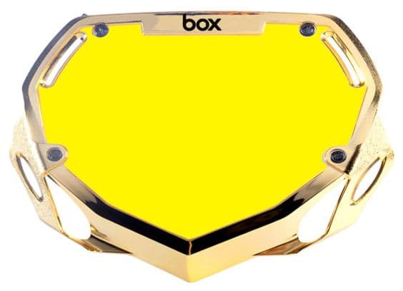 Placa de manillar cromada dorada Box Two Mini