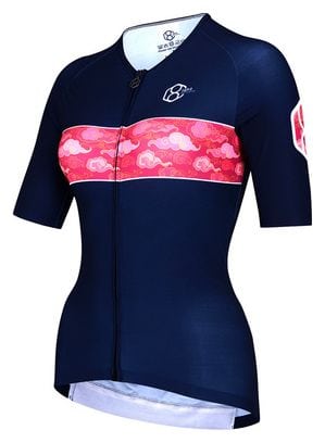 Maillot velo  manches courtes pour femmes blue 8andCounting