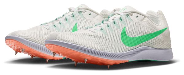 Nike Zoom Rival Distance atletiekschoenen, wit/groen/oranje, unisex