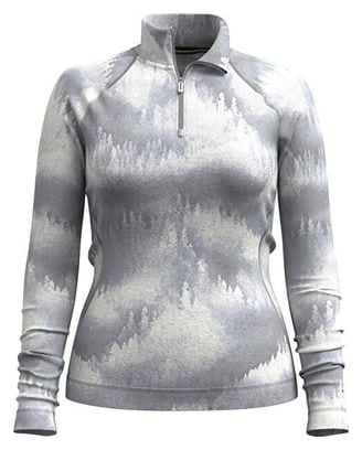 Baselayer Femme Smartwool Classic Thermal Merino 1/2 Zip Gris