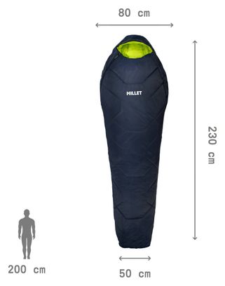 Saco de Dormir Unisex Baikal 1100 Largo Azul de Mijo