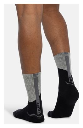 Buff Merino Midweight Crew Socks - Black