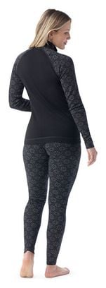 Baselayer Femme Smartwool Classic Thermal Merino 1/2 Zip Gris/Noir