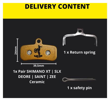 Paires de Plaquettes BLACK RIDER pour SHIMANO XT 4P SLX SAINT ZEE Céramique "Progressif"