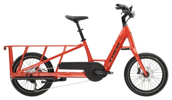 Trek Fetch+ 2 Shimano Deore 10V 500Wh 20'' Red Wash 2023 Bicicletta da carico elettrica Longtail