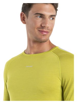 Camiseta interior de manga larga amarilla Icebreaker Merinos 125 ZoneKnit