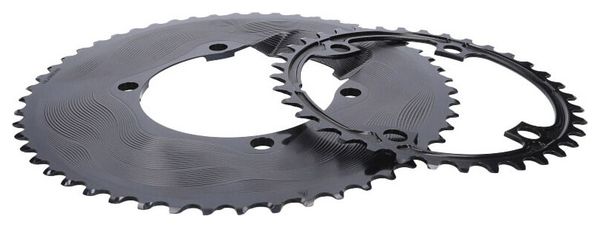 Ingranaggio Alugear Round Aero 110 BCD Asimmetrico Shimano 12 velocità Nero