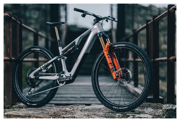 Cube AMS Hybrid One44 C:68X Super TM 400X MTB elettrica full suspension Sram 12S 400 Wh Bosch 60 Nm 29'' Fog Grey Fibre 2026