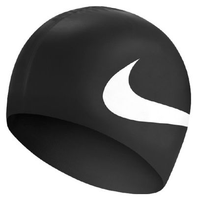 Gorra de natación negra con logo grande de Nike Swim