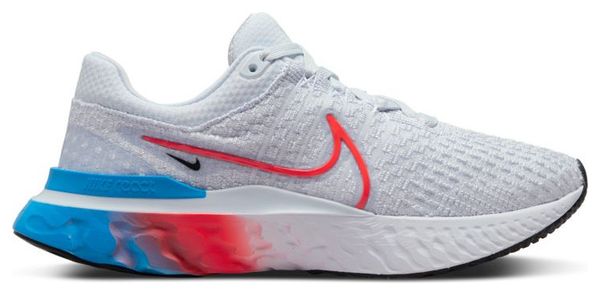 Damen Running Schuhe Nike React Infinity Run Flyknit 3 Grau Rosa Blau