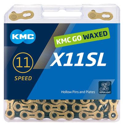 Chaîne KMC X11SL Waxed 11V Or Ti-N Noir