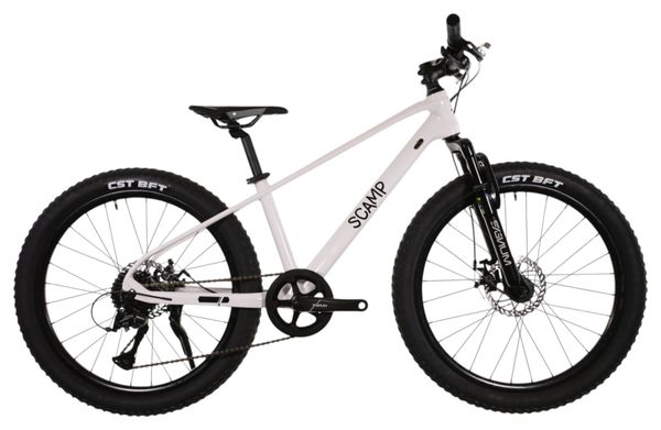 Scamp HighFox kinder-mountainbike met Shimano Tourney 8-speed versnelling, 24 inch, wit