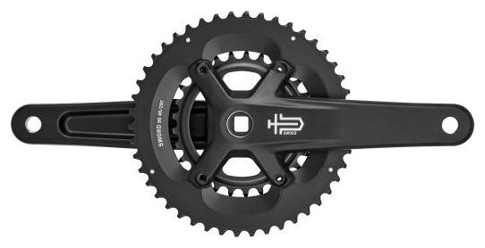 Platos y bielas Microshift de eje cuadrado Sword 2×9 46/29 dientes Ancho Negro