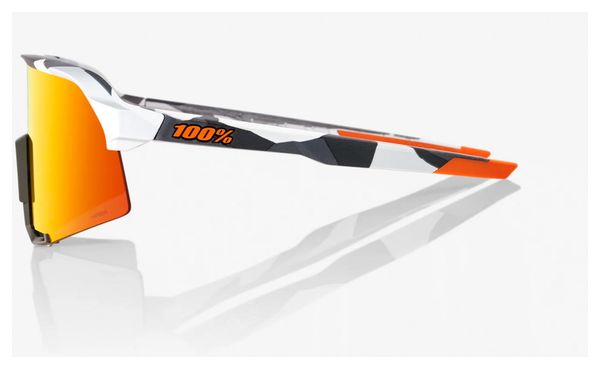 100% Hypercraft XS Brille - Soft Tact Grau - Mehrschichtige verspiegelte Gläser Rot Hiper