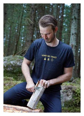 T-shirt Ivanhoe Agaton Mountain pour homme - 100% laine mérinos - noir