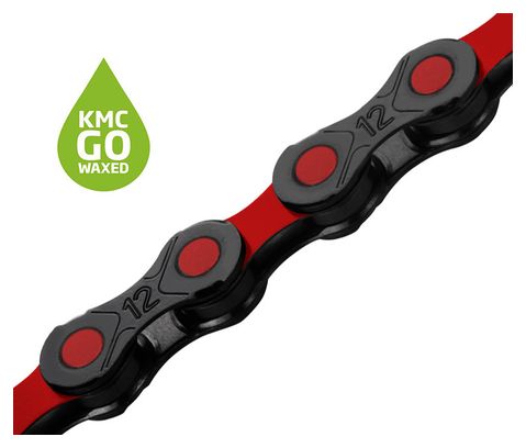 KMC DLC12 Wachskette 12S Schwarz Rot