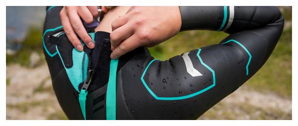 Traje de neopreno Zone3 Advance para triatlón de mujer Negro/Azul