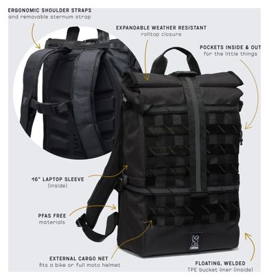 Chrome Barrage Zaino unisex 22L Nero