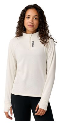Maglia termica da donna Brooks Momentum con zip a 1/4, bianca