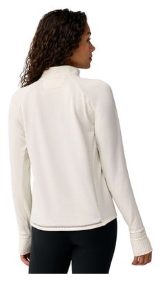 Maglia termica da donna Brooks Momentum con zip a 1/4, bianca