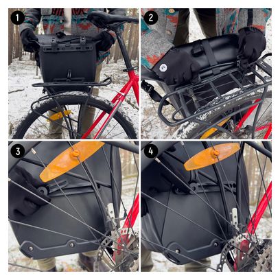 Sacoche coffre de vélo étanche 25L Noir