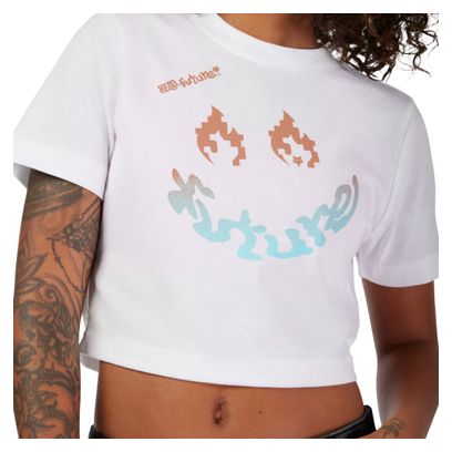 T-shirt Femme Fox Baby Hello Blanc