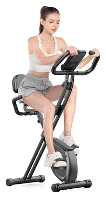 Vélo d’appartement Fitness pliable 4-en-1 magnétique compact Noir