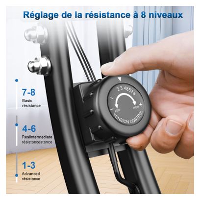 Vélo d’appartement Fitness pliable 4-en-1 magnétique compact Noir