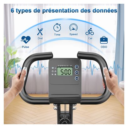 Vélo d’appartement Fitness pliable 4-en-1 magnétique compact Noir