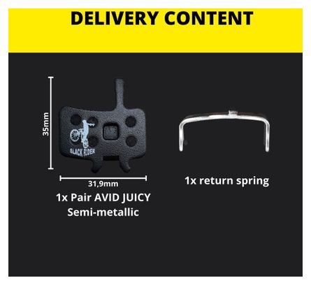 Plaquettes semi-métallique AVID Juicy | Black Rider