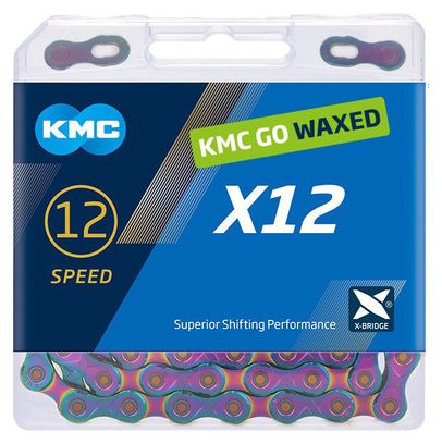 Chaîne KMC X12 Waxed 12V Bleu Violet Aurora