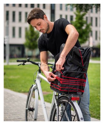 Panier vélo pour porte-bagages ou guidon - Made in France - FILSAFE CUBE Rouge