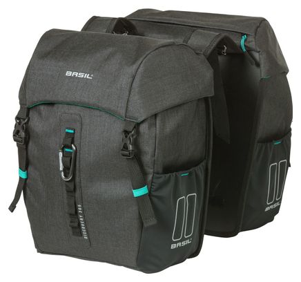 Basil Discovery 365D bolsa de bicicleta doble M 18 litros cuerpo a cuerpo negro