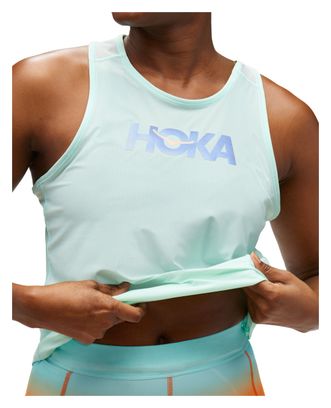 Women's Blue Hoka Airolite Run Tank Top