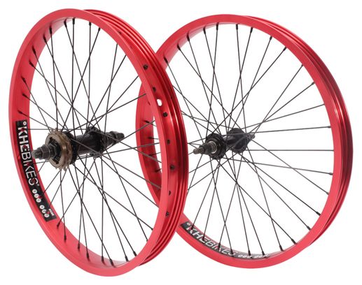 Jeu de roues BMX KHE PRISM 20 pouces rouge
