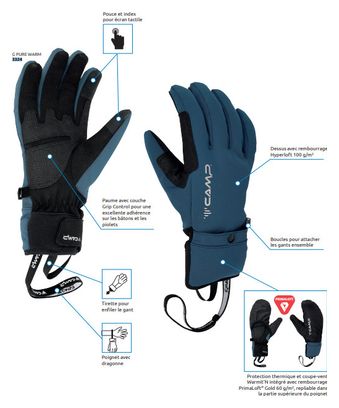 CAMP G Pure Warm Winter Gloves Blue