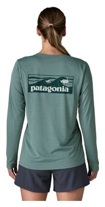 Maglietta a maniche lunghe Patagonia Cap Cool Daily Boardshort con logo blu da donna