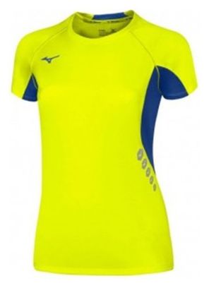 Tee-shirt running trail Femme Mizuno premium Hz jaune fluo