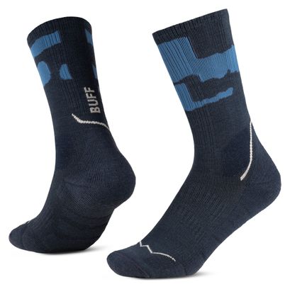 Buff Merino Midweight Crew Socks in Night Blue