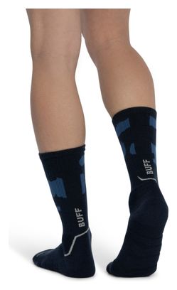 Buff Merino Midweight Crew Socks in Night Blue