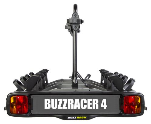 Buzz Rack Buzzracer 4 Towbar Bike Rack 7 Pins - 4 Bikes Black 