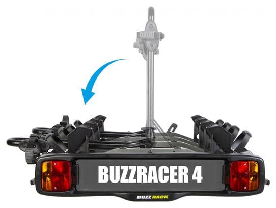 Buzz Rack Buzzracer 4 Portabici da gancio di traino 7 perni - 4 biciclette Nero